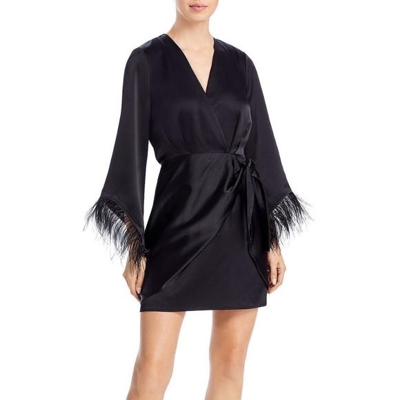 NWT WAYF Mini Dress with Feather Detail - size S - Picture 1 of 7